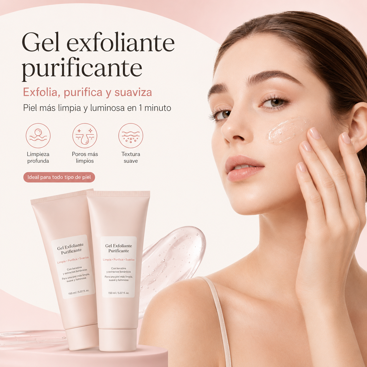 Gel exfoliante purificante 50 g para rostro y cuerpo